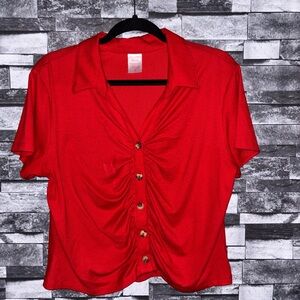 No Boundaries Scarlet Button-Down Shirt